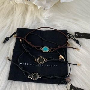 NWT MBMJ Enamel Pendant Disc Logo Cord Bracelet
